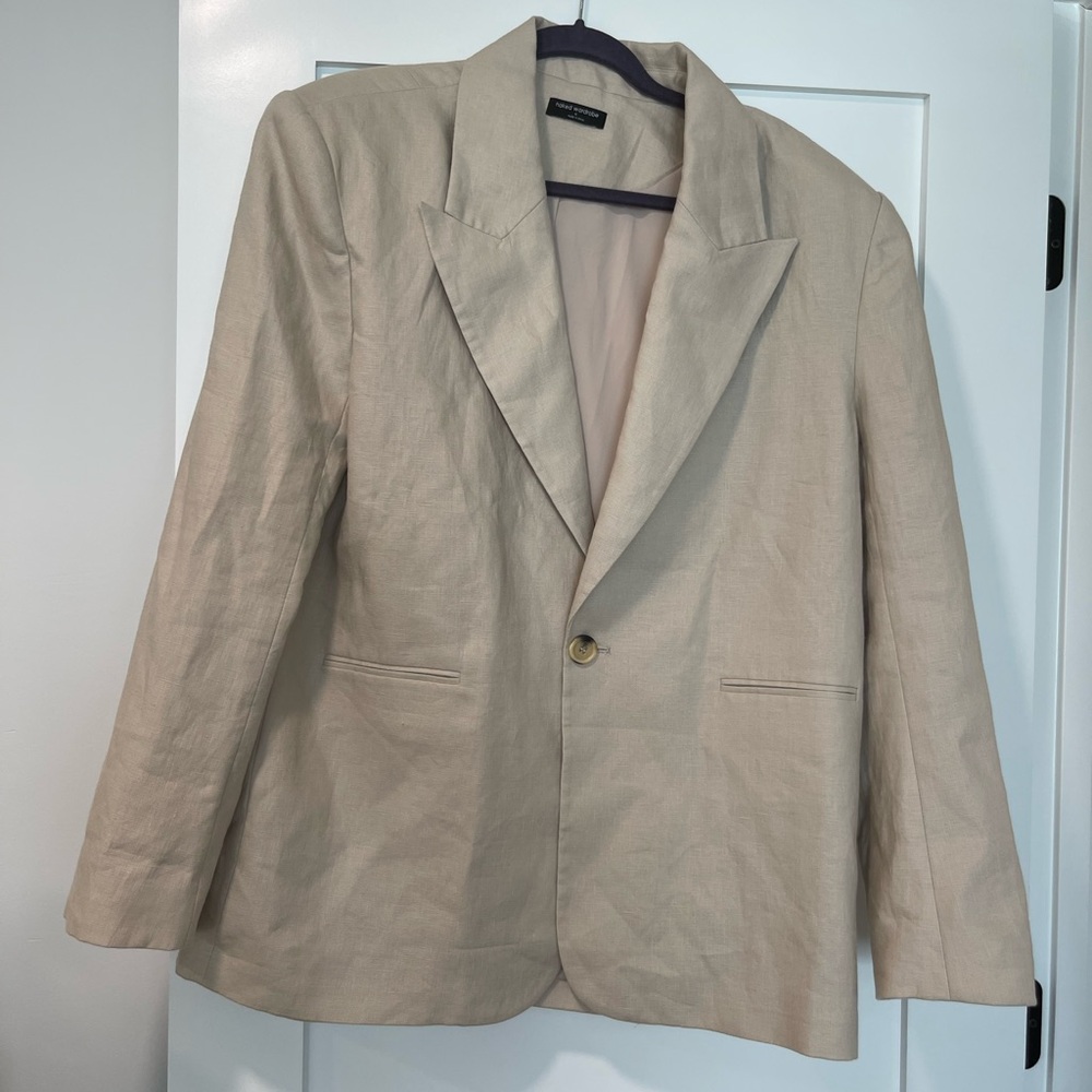 naked wardrobe Beige linen Jacket oversized new - Picture 2 of 5